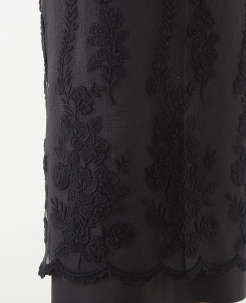 リップルオーガンジー刺繍タイトスカート 詳細画像 ブラック 12
