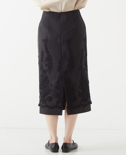 リップルオーガンジー刺繍タイトスカート 詳細画像 ブラック 9