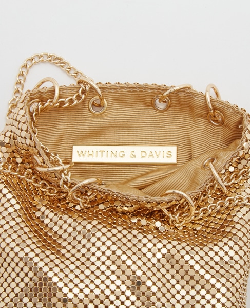 【WHITING&DAVIS/ホワイティングアンドデイビス 】Mesh Mini Bucket bag 詳細画像 ゴールド 4