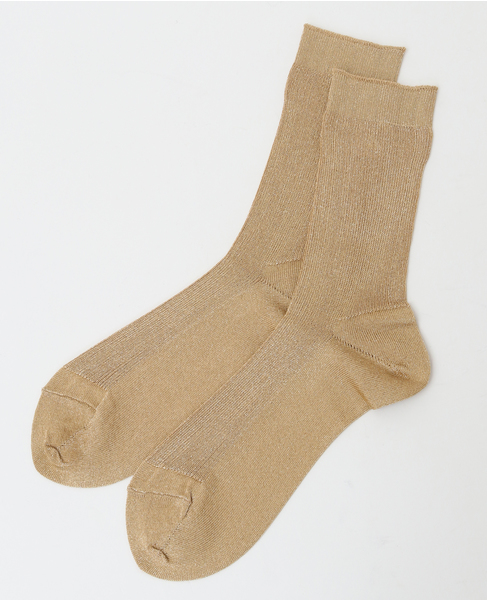 【MARCOMONDE/マルコモンド】glitter ribbed socks 20 詳細画像 ゴールド 3