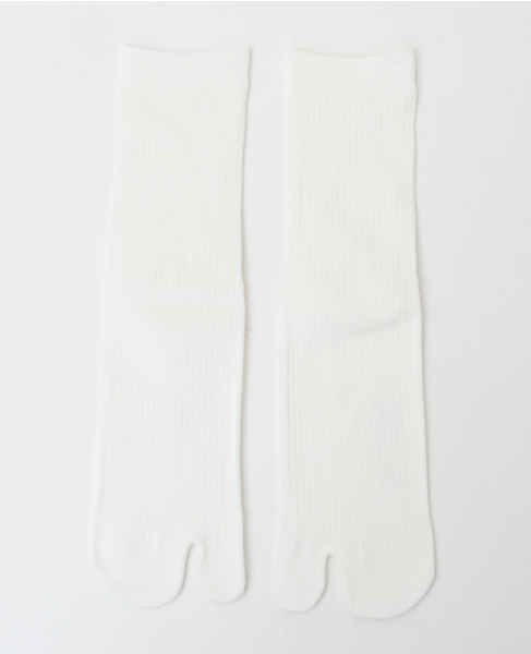 【MARCOMONDE/マルコモンド】basic ribbed cotton short tabi socks 14 詳細画像 ホワイト 2