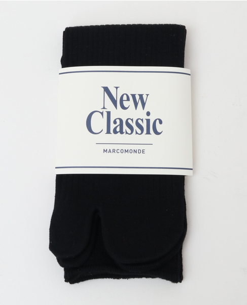 【MARCOMONDE/マルコモンド】basic ribbed cotton short tabi socks 14 詳細画像 ブラック 1