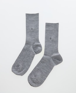 【MARCOMONDE/マルコモンド】wide ribeed wool socks 24