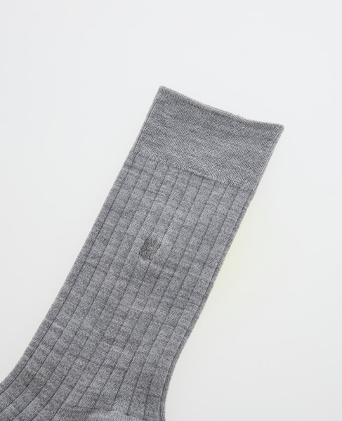 【MARCOMONDE/マルコモンド】wide ribeed wool socks 24 詳細画像 グレー 2