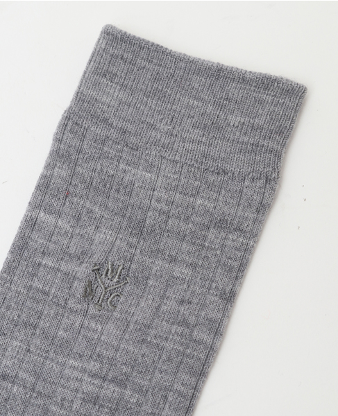 【MARCOMONDE/マルコモンド】wide ribeed wool socks 24 詳細画像 グレー 6