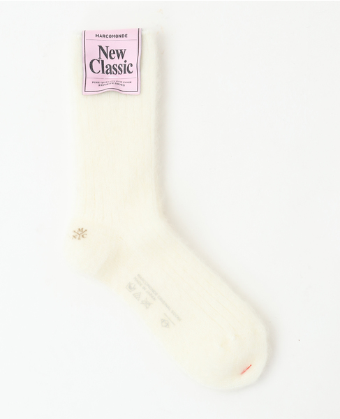 【MARCOMONDE/マルコモンド】mohair ribbed socks 詳細画像 ホワイト 1