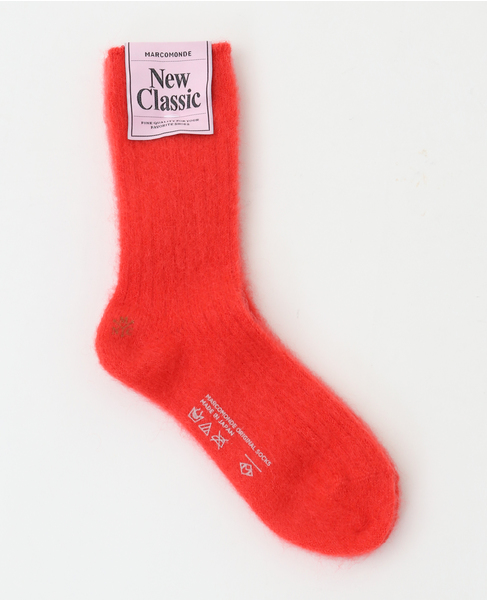 【MARCOMONDE/マルコモンド】mohair ribbed socks 詳細画像 レッド 3