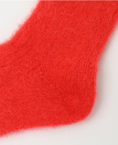 【MARCOMONDE/マルコモンド】mohair ribbed socks 詳細画像 レッド 7