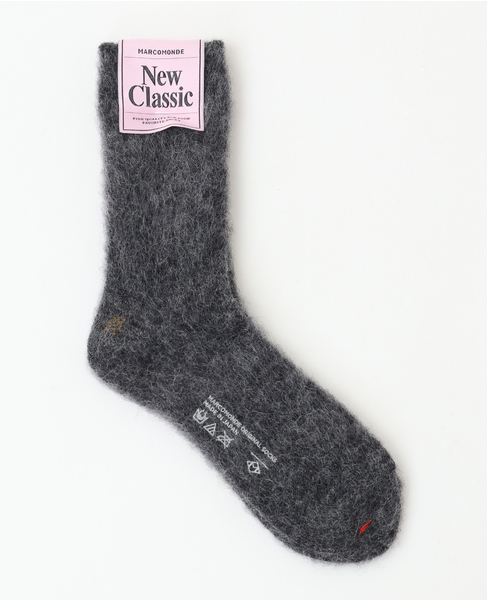 【MARCOMONDE/マルコモンド】mohair ribbed socks 詳細画像 チャコールグレー 1