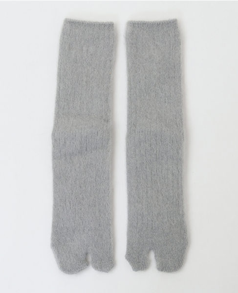 【MARCOMONDE/マルコモンド】mohair ribbed tabi socks 詳細画像 グレー 2