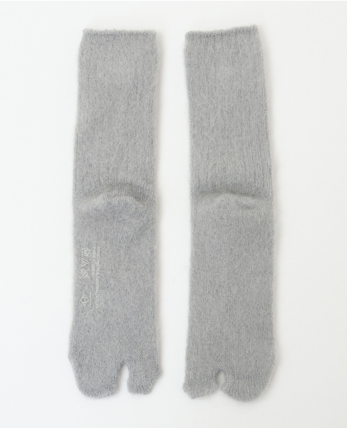 【MARCOMONDE/マルコモンド】mohair ribbed tabi socks 詳細画像 グレー 3