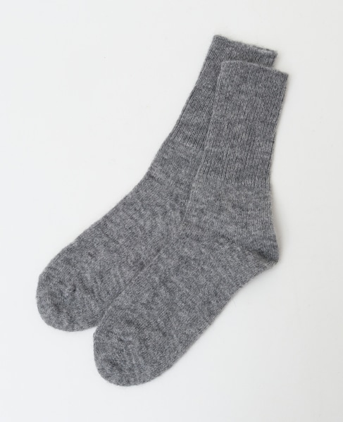 【BLEUFORET/ブルーフォレ】ALPACA WOOL SOCKS 詳細画像 杢グレー 2