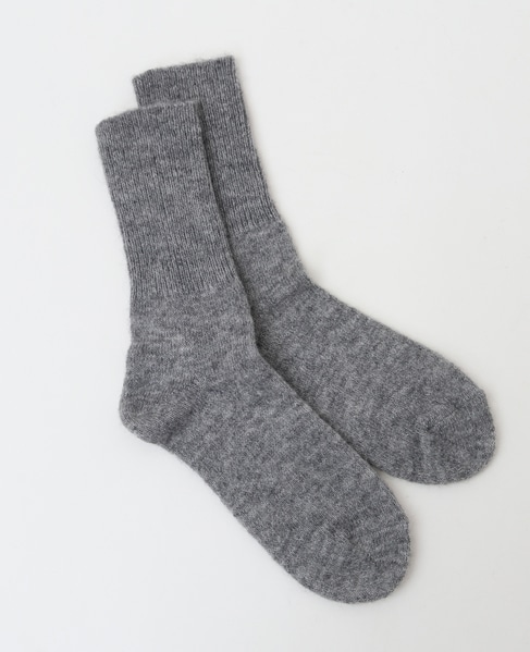 【BLEUFORET/ブルーフォレ】ALPACA WOOL SOCKS 詳細画像 杢グレー 3