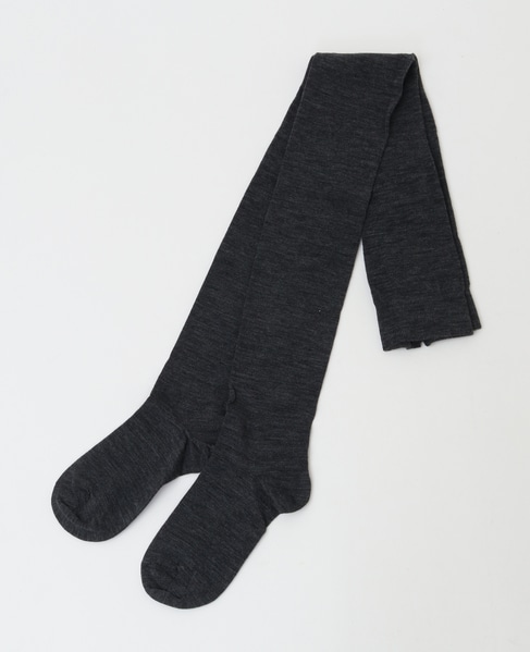 【BLEUFORET/ブルーフォレ】FINE WOOL TIGHTS COTTON INSIDE 詳細画像 チャコールグレー 2