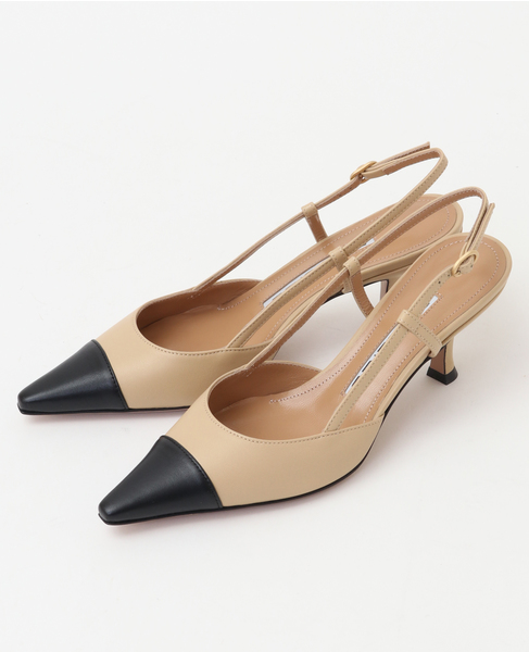 【PELLICO/メッシュパンプス】3293 NEVE65 BI COLOR SLING BACK PUMPS 詳細画像 ベージュ 1