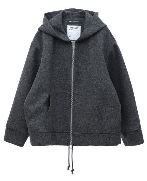 【MADISONBLUE / マディソンブルー】OVERSIZE HOODIE MELTON 詳細画像 グレー 1