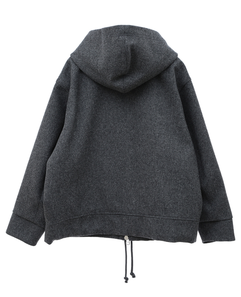 【MADISONBLUE / マディソンブルー】OVERSIZE HOODIE MELTON 詳細画像 グレー 2