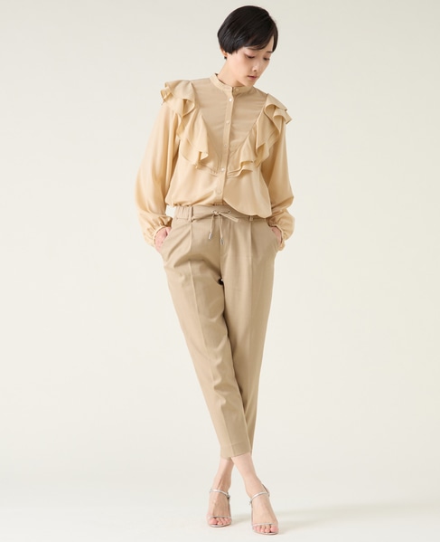 バイカラーパイピングブラウス 詳細画像 ベージュ 4