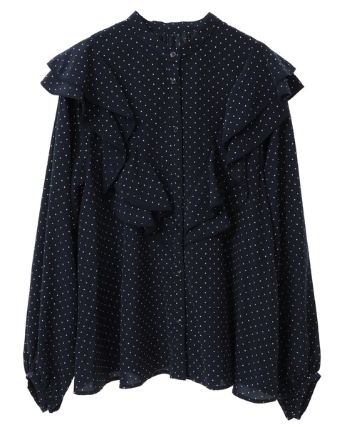 バイカラーパイピングブラウス 詳細画像 ネイビー 14