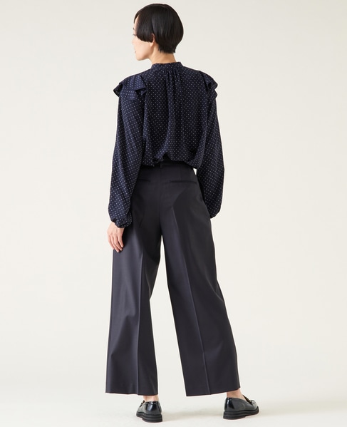 バイカラーパイピングブラウス 詳細画像 ネイビー 6