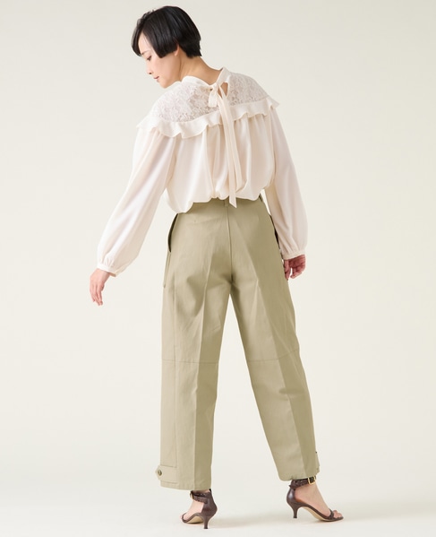 レースジョーゼットコンビブラウス 詳細画像 オフ 4