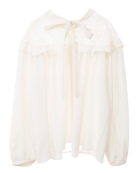 レースジョーゼットコンビブラウス 詳細画像 オフ 6