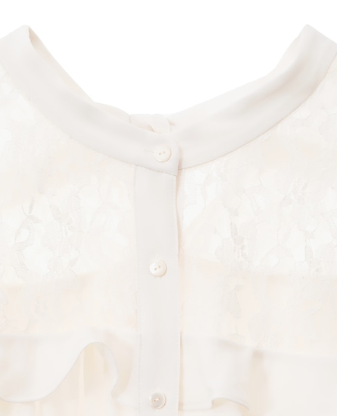 レースジョーゼットコンビブラウス 詳細画像 オフ 7