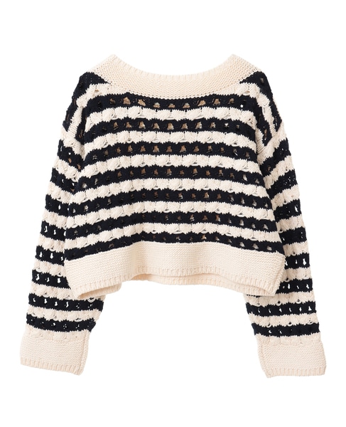 ケーブルアイレットプルオーバー 詳細画像 オフ×ネイビー 13