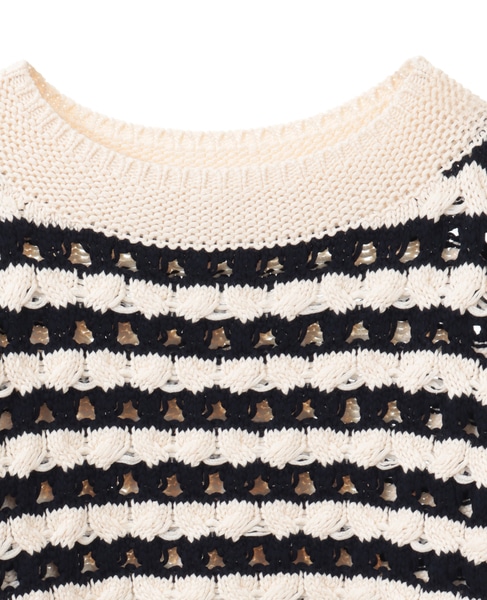 ケーブルアイレットプルオーバー 詳細画像 オフ×ネイビー 14