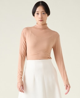 リヨセルカシミアボトルネックプルオーバー