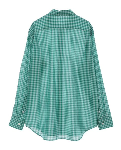 【AURALEE/オーラリー】AIRY LIGHT COTTON CHECK BIG SHIRT 詳細画像 グリーン 2