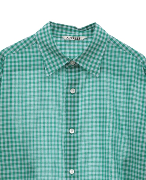 【AURALEE/オーラリー】AIRY LIGHT COTTON CHECK BIG SHIRT 詳細画像 グリーン 3