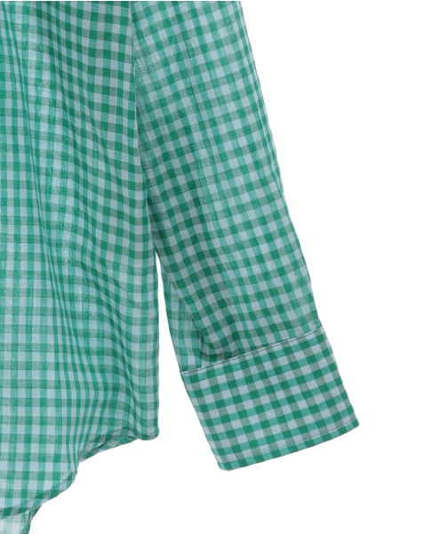 【AURALEE/オーラリー】AIRY LIGHT COTTON CHECK BIG SHIRT 詳細画像 グリーン 4
