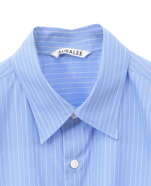 【AURALEE/オーラリー】SUVIN HIGH COUNT CLOTH STRIPE SHIRT 詳細画像 ブルー 3