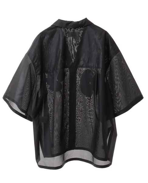 【MARGE /マージ 】Calenser finiahing open collar shirt 詳細画像 ブラック 2