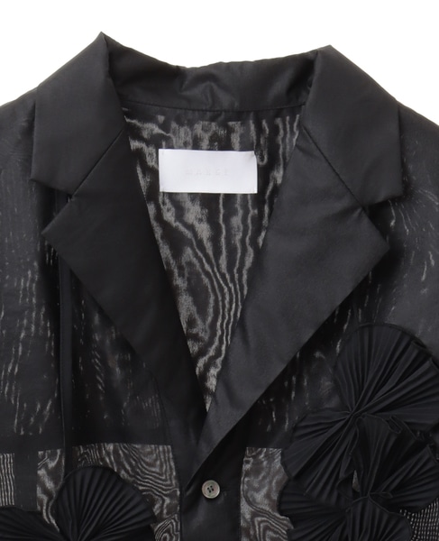 【MARGE /マージ 】Calenser finiahing open collar shirt 詳細画像 ブラック 3