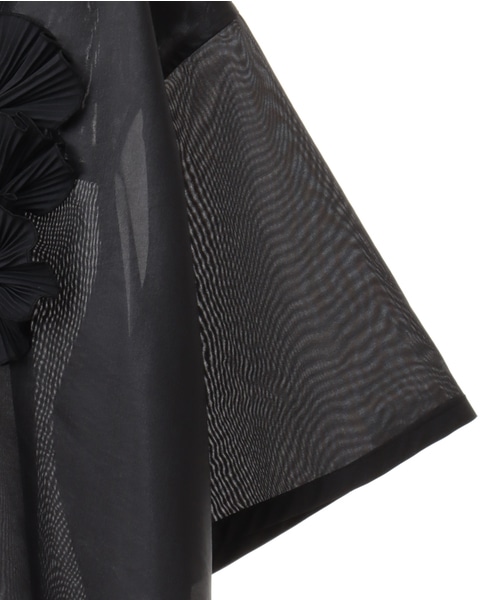 【MARGE /マージ 】Calenser finiahing open collar shirt 詳細画像 ブラック 4