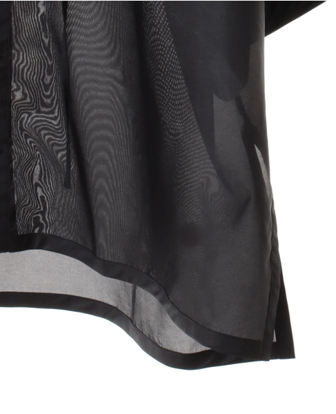 【MARGE /マージ 】Calenser finiahing open collar shirt 詳細画像 ブラック 5