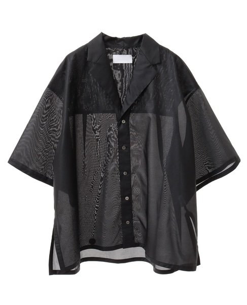 【MARGE /マージ 】Calenser finiahing open collar shirt 詳細画像 ブラック 7