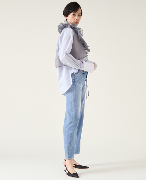 【MARGE /マージ 】Chambray organdy ruffle collae gilet 詳細画像 グレー 9