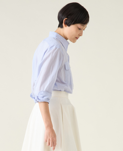 《別注》【MADISONBLUE / マディソンブルー】MB251-5101MQ  HAMPTON SHIRT COTTON VOILE 詳細画像 サックス 2