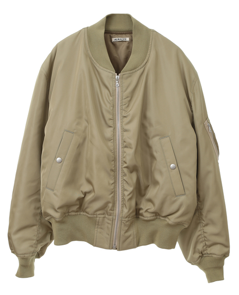 【AURALEE/オーラリー】HIGH DENSITY SILK TWILL FLIGHT BLOUSON 詳細画像 カーキ 1