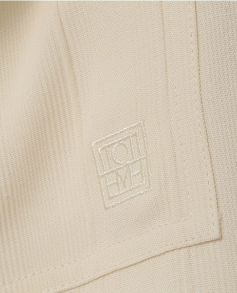 【TOTEME/トーテム】Woven Stripe Drawstring Trousers 詳細画像 アイボリー 7