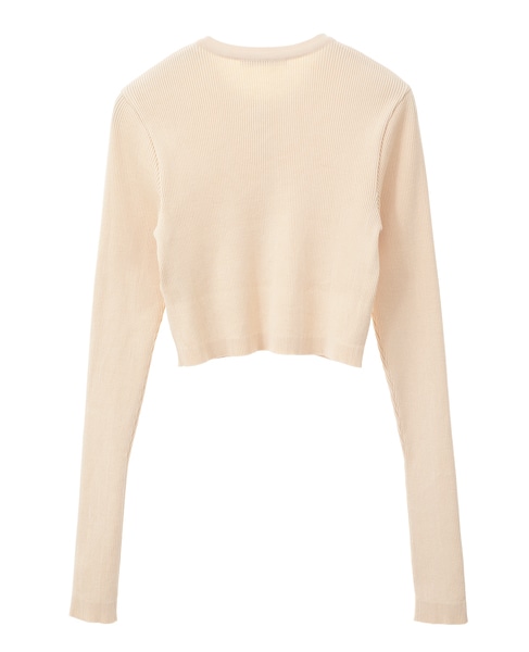 【AURALEE/オーラリー】*COTTON HIGH GAUGE RIB KNIT CROPPED CREW NECK CARDIGAN 詳細画像 ベージュ 2