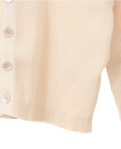 【AURALEE/オーラリー】*COTTON HIGH GAUGE RIB KNIT CROPPED CREW NECK CARDIGAN 詳細画像 ベージュ 5