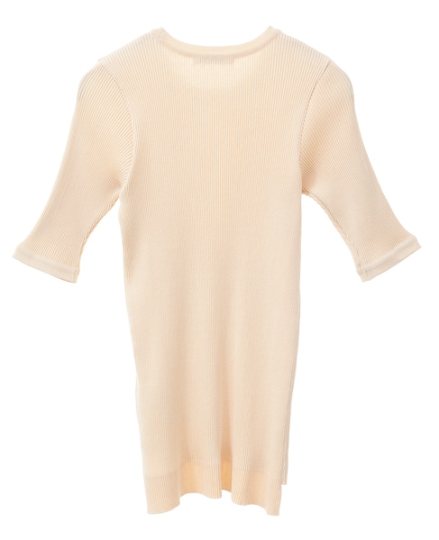 【AURALEE/オーラリー】COTTON HIGH GAUGE RIB KNIT TEE 詳細画像 ベージュ 2