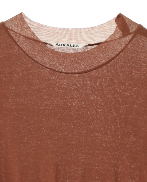 【AURALEE/オーラリー】*SUPER HIGH GAUGE SHEER RIB TEE 詳細画像 ブラウン 3