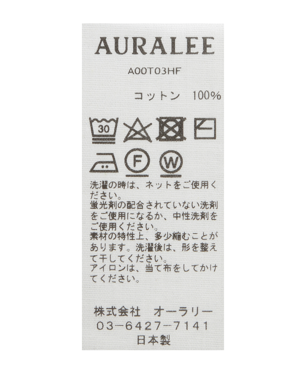 【AURALEE/オーラリー】*SUPER HIGH GAUGE SHEER RIB TEE 詳細画像 ブラック 5