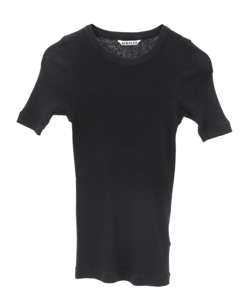 【AURALEE/オーラリー】ORGANIC SOFT RIB TEE 詳細画像 ブラック 1