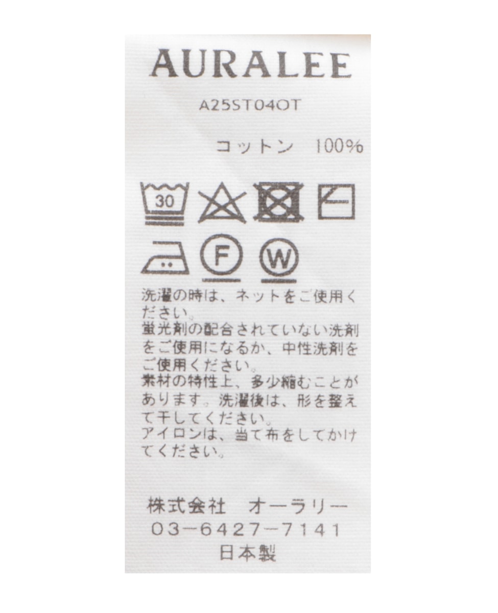【AURALEE/オーラリー】ORGANIC SOFT RIB TEE 詳細画像 アイボリー 5
